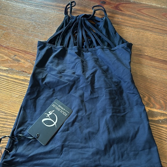 Equilibrium activewear black tank strappy back top.  Small NWT - Picture 6 of 6